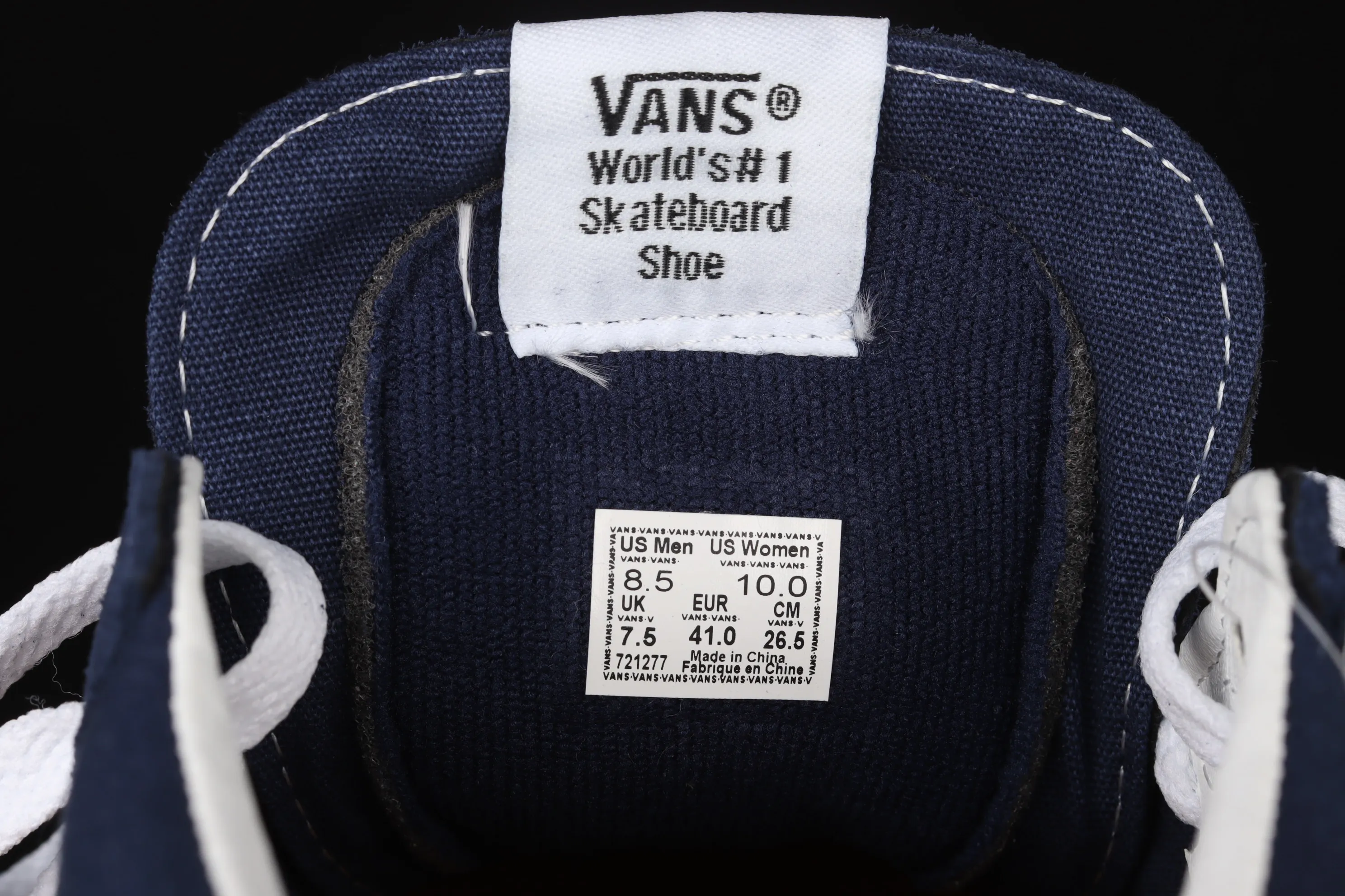 All categories Vans Vans series Vans Mid Vans China Vans Sk8-Mid blue and yellow contrast stitching mid-top retro classic canvas skateboard shoes VN0A3WM34PL